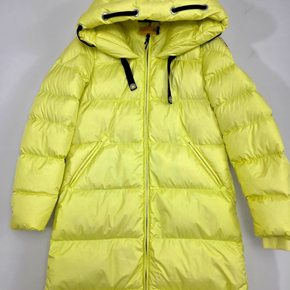 Parajumpers Panda Charlock Yellow Extra Long Down Jacket Puffer Coat Small NWT - Picture 4 of 13